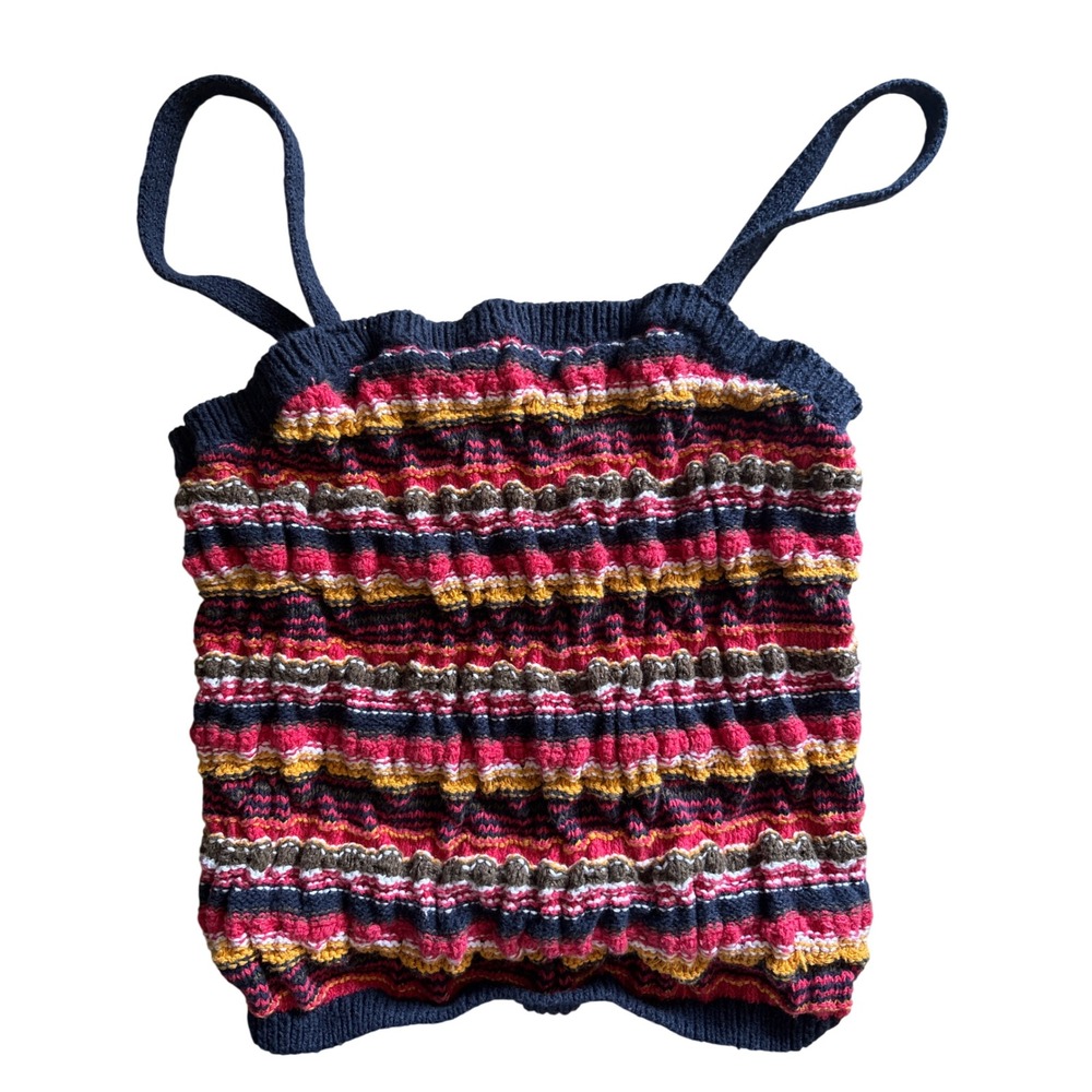 Forever 21 Knit Camisole Top Womens Small Multi Color Striped Boho Fall clo